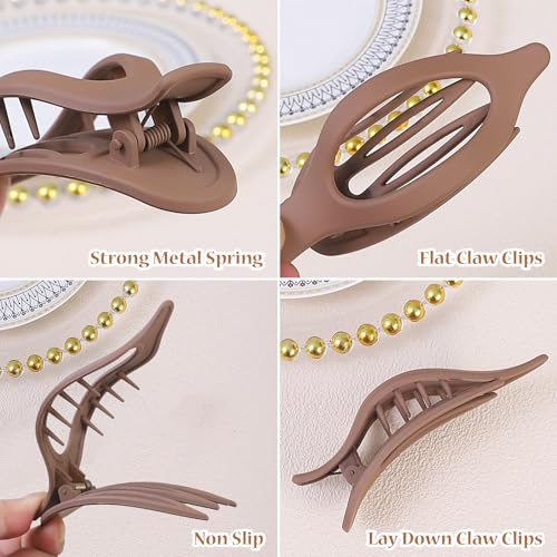 Flat Lay Down Claw Clips 6 Pack - Hair Accessories for Women