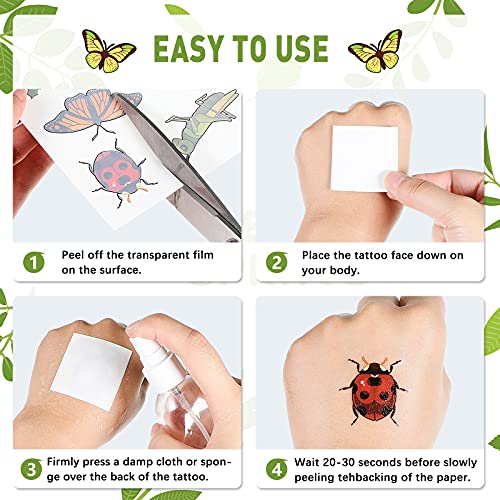 288 Pcs Insect Temporary Tattoos - 18 Sheets Bug Party Favors