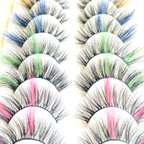 Sunniess Ombre Colored Silk Lashes - Fluffy Wispy Fake Eyelashes