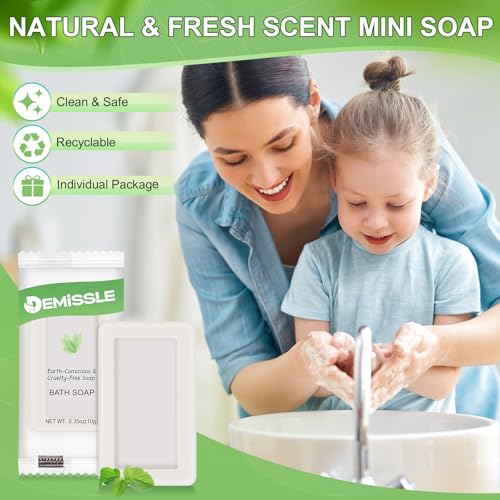 Demissle 600 Pcs 0.35 Ounce Travel Size Soap Bars Face and Body Bar Soap Small Travel Individually Wrapped Hotel for Vacation, Hospitality Hotels, Rentals, Camping, Guest Room