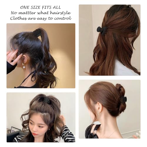 8PCS Double Row Claw Clips for Thin Hair - 1.6" Matte Black