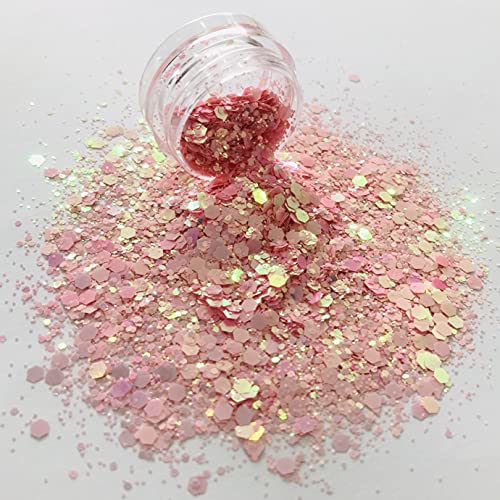 Pink Chunky Glitter Sequins 15g - Nail Art & Face Makeup
