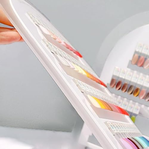 Acycoin2A 50 Colors Magnetic Detachable Nail Color Testing Plate Stand Visible Acrylic Nail Polish Dip Powder Color Display Board Nail Art UV Oil Glue Showing Tools