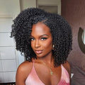 Hertune Kinky Curly Half Wig - 3-in-1 Glueless Wear & Go 14 Inch