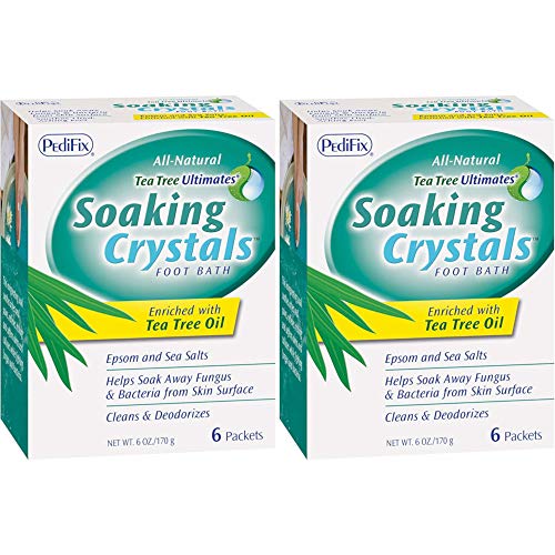 PediFix Tea Tree Ultimates Foot Soaking Crystals - 6 Packets (Pack of 2)