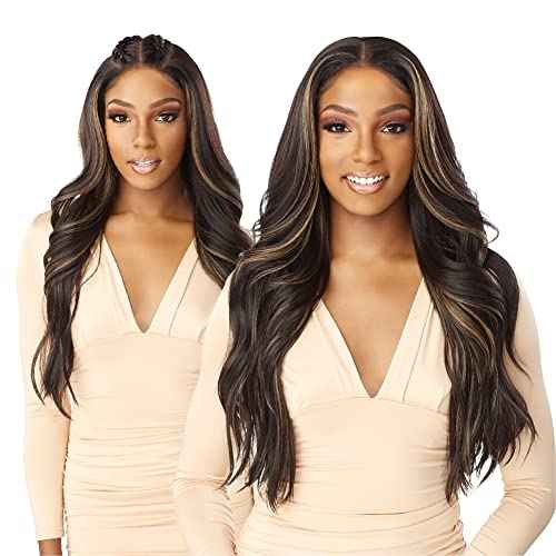 Sensationnel What Lace 13X6 Wigs - Braelyn Lacefrontal Hand Tied Glueless Synthetic With Natural Density Preplucked Hairline (BALAYAGEHAZELNUT)