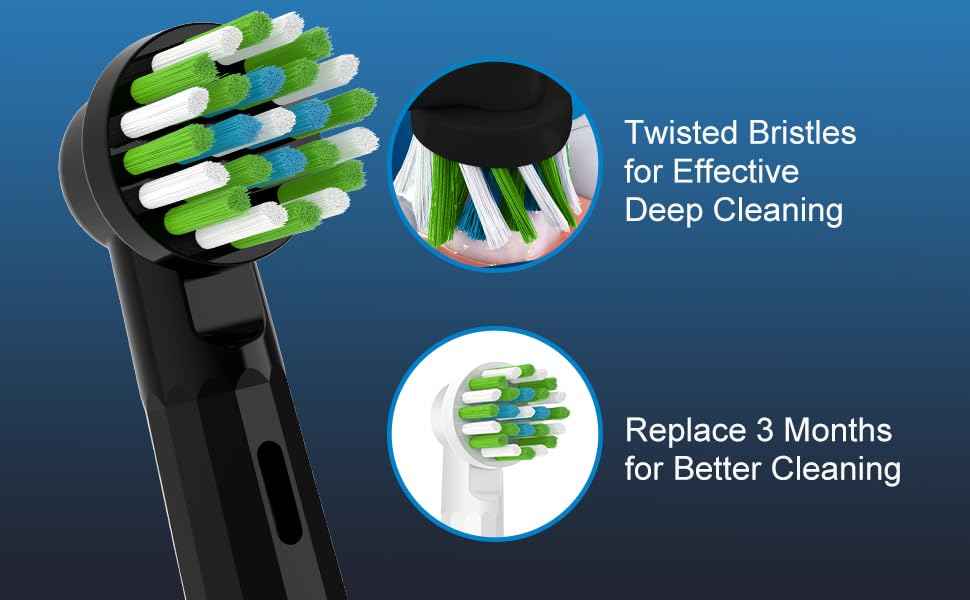 Scotzel Replacement Heads Compatible with Oral B Pro 1000, Genius X, Smart 1500 Series Electric Toothbrush, 8 Pcs Brush Heads Compatible with Oral B (Black/White)