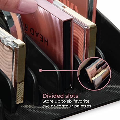 iDesign The Sarah Tanno Collection Silicone Makeup Palette Holder and Cosmetic Organizer, Black