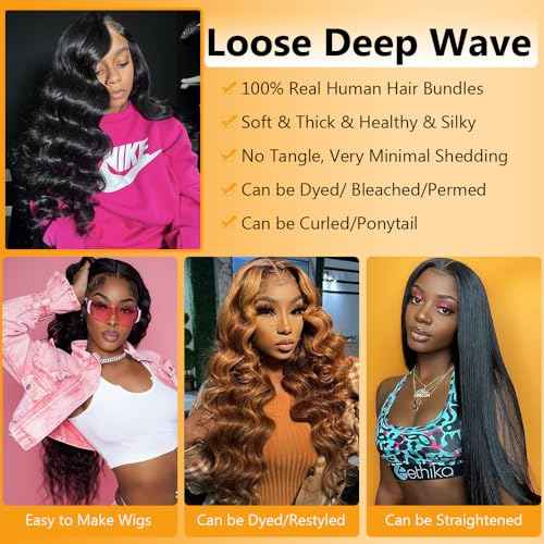 QTHAIR 16A Virgin Hair Bundles Loose Deep Wave 10" 10" 200g Human Hair Weave Bundles Curly Virgin Hair Bundles for Black Women