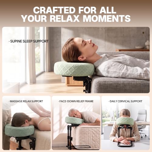 Adjustable Massage Headrest for Bed | Memory Foam Face Cradle