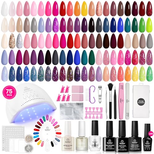 Beetles 45 Color Gel Nail Kit with UV Lamp & Tools