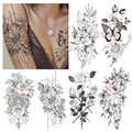 Cerlaza Flower Temporary Tattoos for Women, 10 Sheets