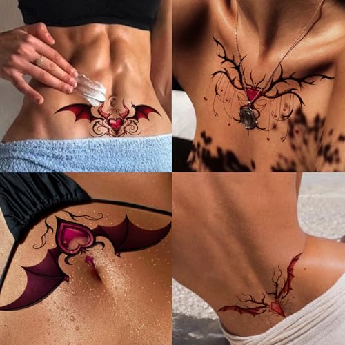 CHARLENT 24 Pc Sexy Temporary Tattoos for Women