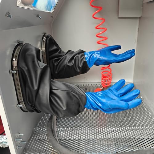 24.5-Inch Sandblasting Gloves Rubber Protective Hand & Arm Safety Gear