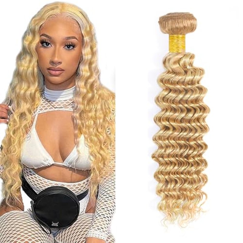 Blonde Deep Wave Human Hair Bundles - 26 Inch Brazilian Virgin Hair