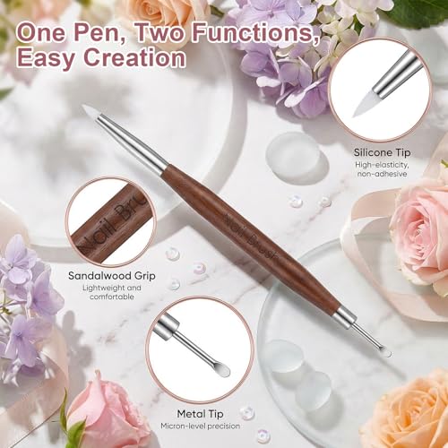 3 Pcs Stainless Steel Nail Art Sculpting Tools & Dotting Pens Set