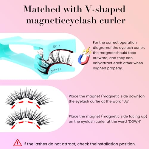 Magnetic Eyelashes Reusable Soft C Curl Natural Look with Applicator