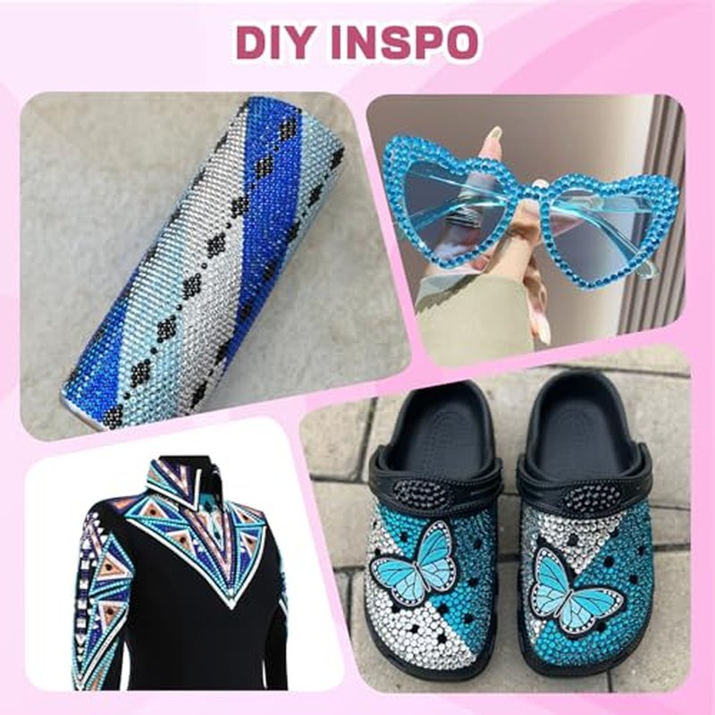 20000 Pcs Blue Rhinestones Bedazzling Kit with B7000 Glue