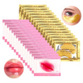 Jakuva 30 Pairs Lip Masks & Eye Masks,Gold Under Eye Patches for Puffy,Peach Red Lip Masks Skincare,Effectively Moisturizing Facial Skin, Anti-Aging, Reducing Fine Lines, Nourishing for Face Care