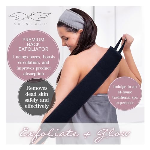 Dual-Sided Back Exfoliator & Scrubber for Shower - Vegan Viscose & Mesh