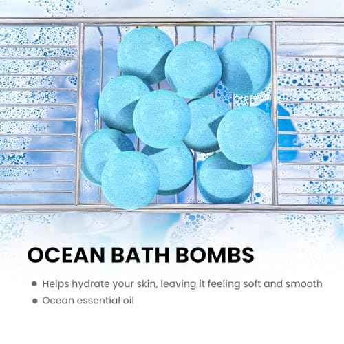 Bath Bombs for Women, BODY & EARTH 10 X 3.5 oz Ocean Bath Bomb Gift Sets Essential Oils Handmade Birthday Gift Idea for Family, Women, Men, Mother's Day Gifts for Women