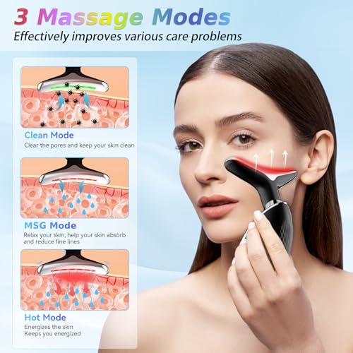 7-Color Face and Neck Massager with 3 Massage Modes