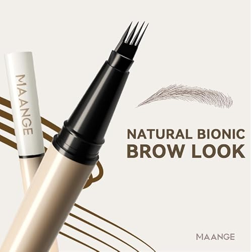MAANGE Liquid Brow 4-Fork-Tip,Ultra-fine Waterproof EyeBrow Pencil,Long-lasting, Smudge-Proof, Creates Natural Tint,B202+B203-2pcs