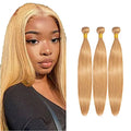 #27 Honey Blonde Human Hair Bundles - 3 Pack, 16-20 Inch