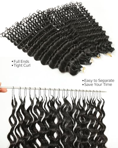 BEEOS Human Crochet Hair Deep Wave 22 Inch 160g