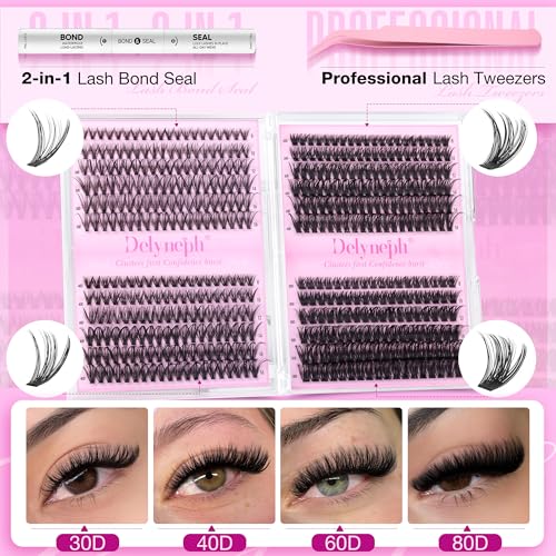 Lash Clusters Kit 30D-80D Wispy Eyelash Extensions 8-16mm 456Pcs