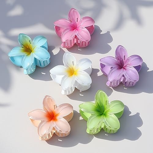 Flower Hair Clips for Women 6 Pack Hawaiian Claw Clips