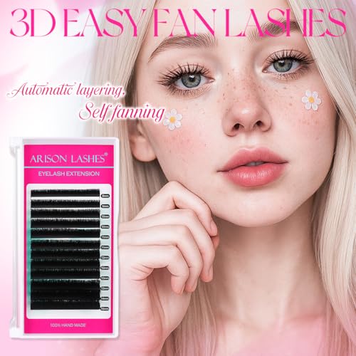 3D Effect Easy Fan Volume Lash Extensions Fluffy Rapid Volume Blooming Eyelash Extensions Self Fanning Eyelash Extensions(0.05-D-8-15mm)