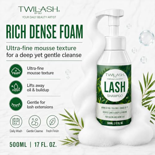 TWILASH Lash Shampoo 500ml - Gentle Eyelash Cleanser