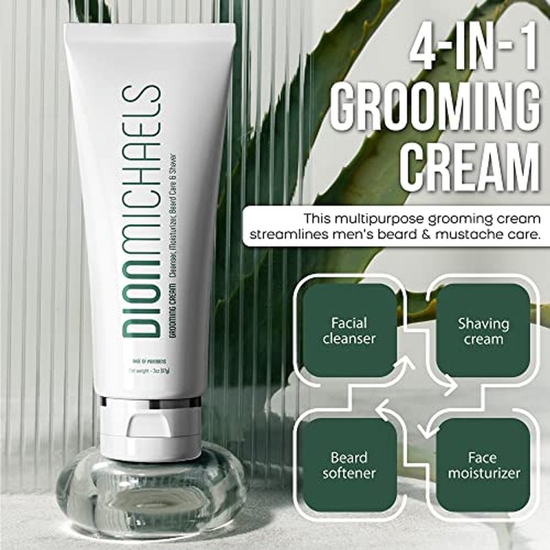 2-Pack Shaving Cream Set for Men - Includes 3oz 4-in1 Mens Shaving Cream, Facial Cleanser, Beard Care, Moisturizer & 1oz 2-in1 Aftershave Balm & Moisturizer for Men - For All Skin Types