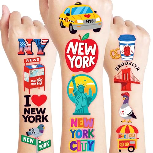 96 PCS NYC Temporary Tattoos for Kids | Skyline Party Favors