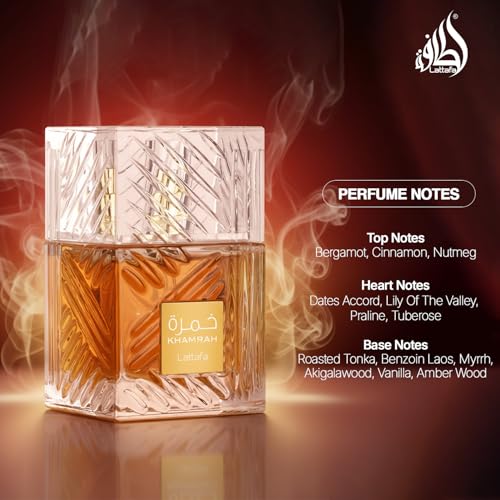 Lattafa Khamrah Eau de Parfum – Aromatic Spicy Unisex Fragrance, 100ml