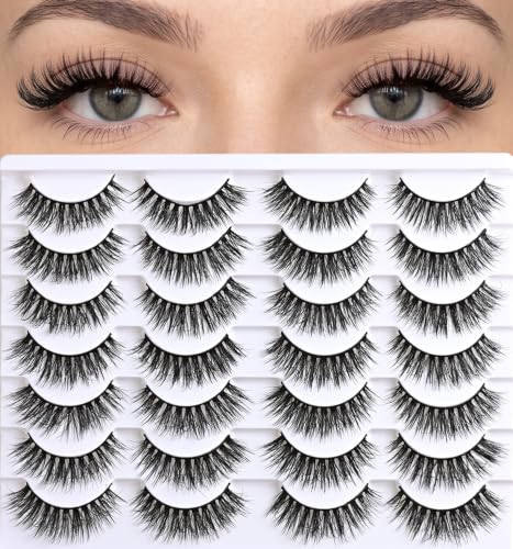 Flourishing Lashes 14 Pairs False Eyelashes - APCYUST Natural Look Wispy Mink-Style