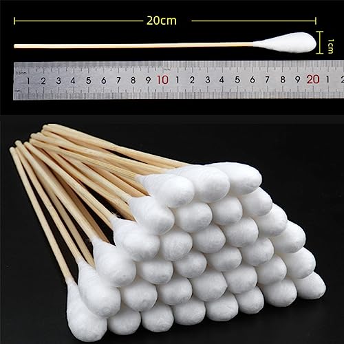 100PCS Medical Grade Long Cotton Swabs – 20cm High Absorbency