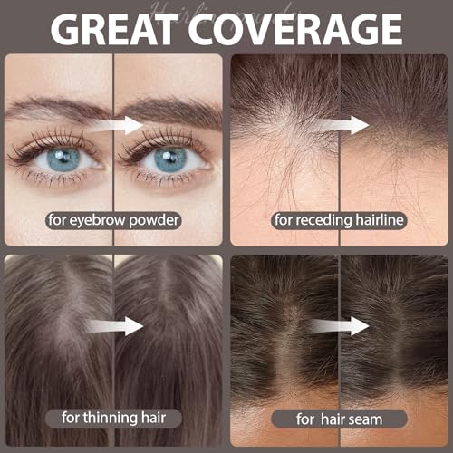 2 Pack Hair Root Touch Up Powder for Women & Men, Dark Brown