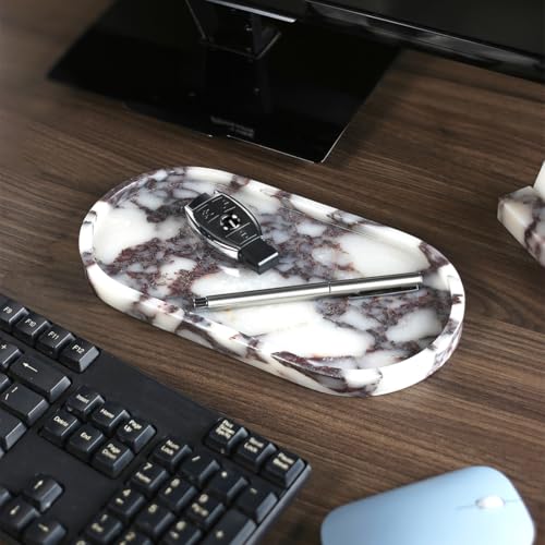 Natural Marble Hand Towel Tray Holder | Calacatta Viola