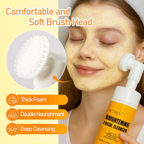 Turmeric Face Wash with Brush 100ml - Natural Facial Cleanser