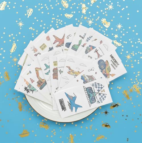 PapaKit 36 Pc Vehicle Temporary Tattoo Set - 18 Sheets