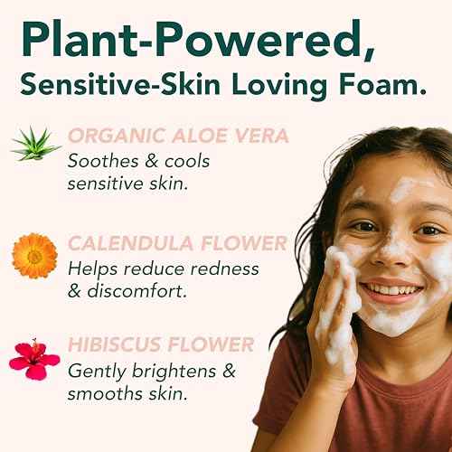 Tropiculture Clean Kids Face Wash | Gentle Facial Cleanser for Kids, Preteens, & Teens | Glow Melon Watermelon FaceWash | Natural, Non-Toxic Skin Care for Girls & Boys | Sensitive Skin Friendly