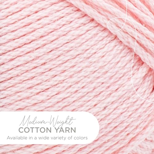 Lion Brand 24/7 Cotton Yarn, Lightweight Yarn for Knitting, Crocheting, and Crafts, Lemonade, 1 Pack