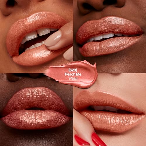 REVLON Super Lustrous Lipstick,Creamy Formula For Soft,Fuller-Looking Lips,Moisturized Feel,628 Peach Me,0.15 oz,(Pack of 2)