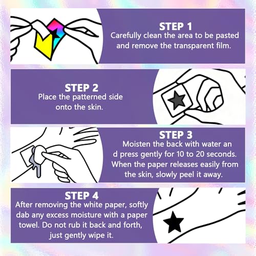 9Pcs Colorful Laser Temporary Tattoos and Gold Earrings Set, Hunter Themed Accessories for Cosplay Dance Party, Music Festivals, Halloween