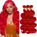 Red Body Wave Hair Bundles - Virgin Human Hair Extensions