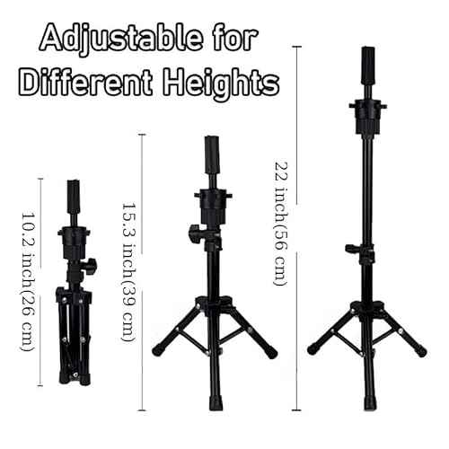 18" MQHIHI Mannequin Head Human Hair with Tripod Set, 100% Real Hair Cosmetology Manikin Doll Head for Hairdresser Practice Braiding with Tripod Set and Tools