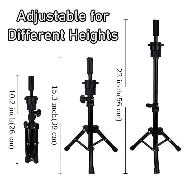100% Human Hair Mannequin Head 18" with Tripod Stand