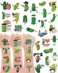 138Pc Funny Pickle Temporary Tattoos for Parties